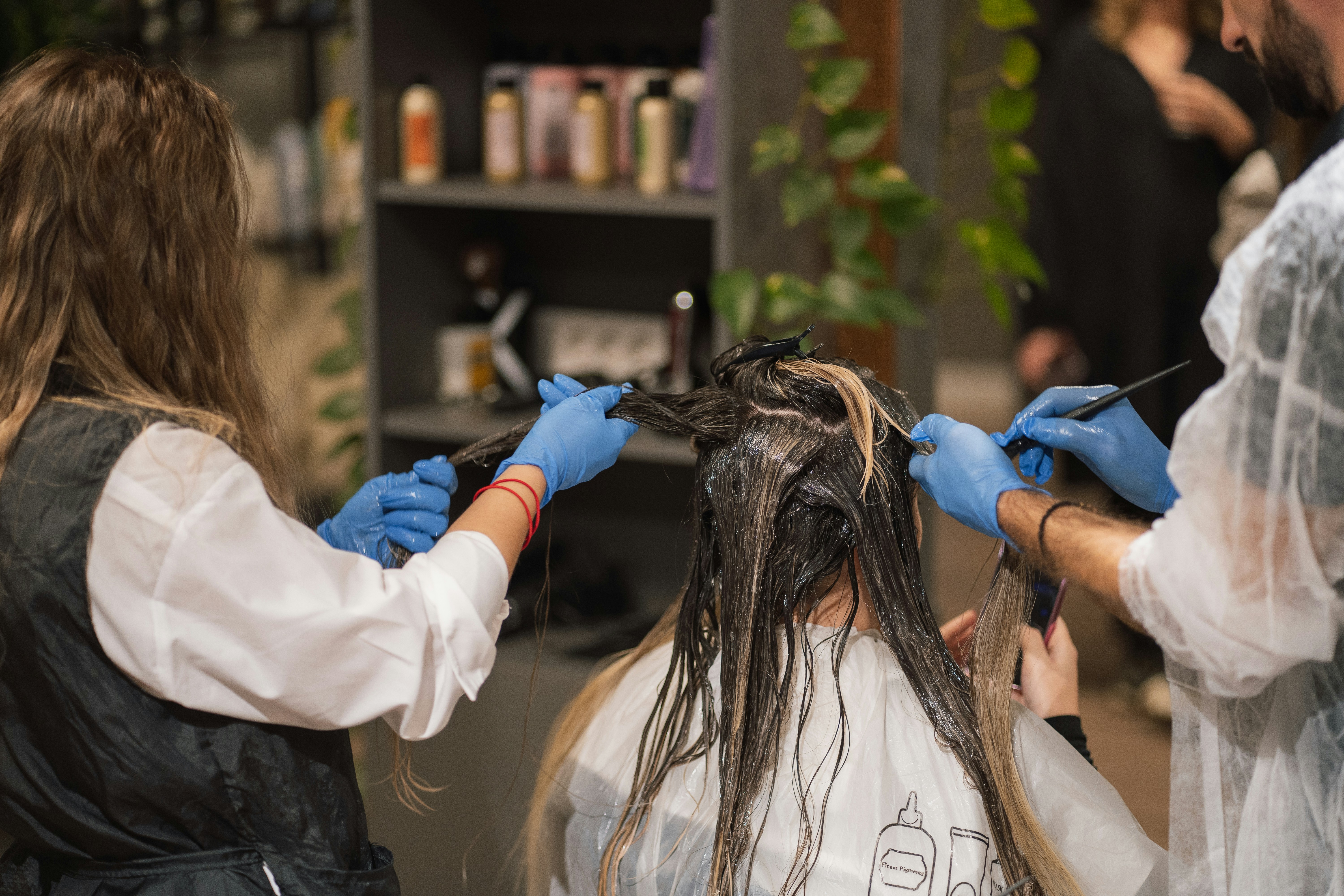 Professional hair colouring service